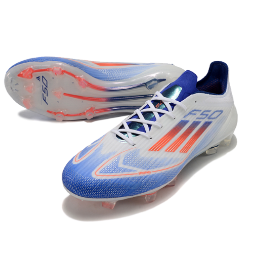 BOTA DE FUTBOL ADIDAS F50 ELITE FG - BLANCO/AZUL