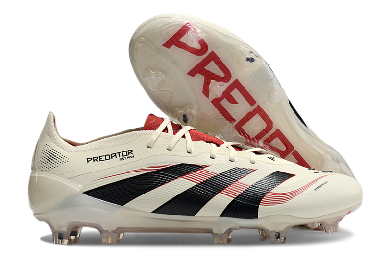 BOTA DE FUTBOL ADIDAS PREDATOR TONGUE FG ELITE - BLANCO/NEGRO