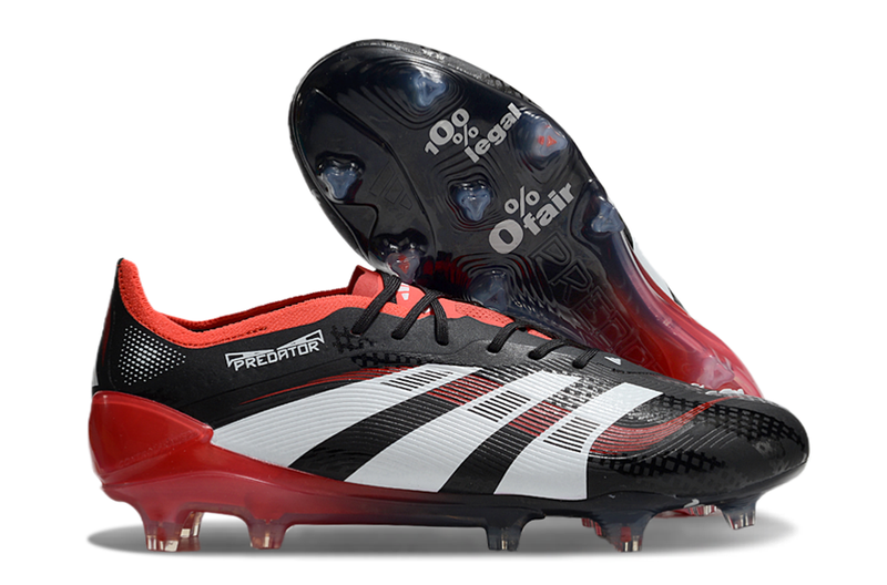 BOTA DE FUTBOL ADIDAS PREDATOR TONGUE FG ELITE - NEGRO/ROJO