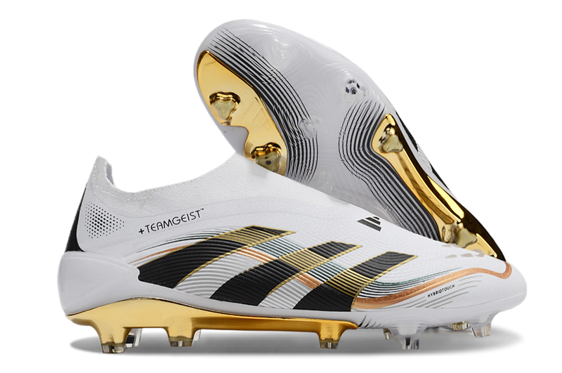 BOTA DE FUTBOL ADIDAS PREDATOR TONGUE FG ELITE - BLANCO/DORADA
